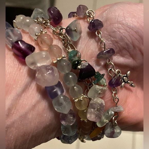 NEW Fluorite crystals bracelet - Picture 3 of 3